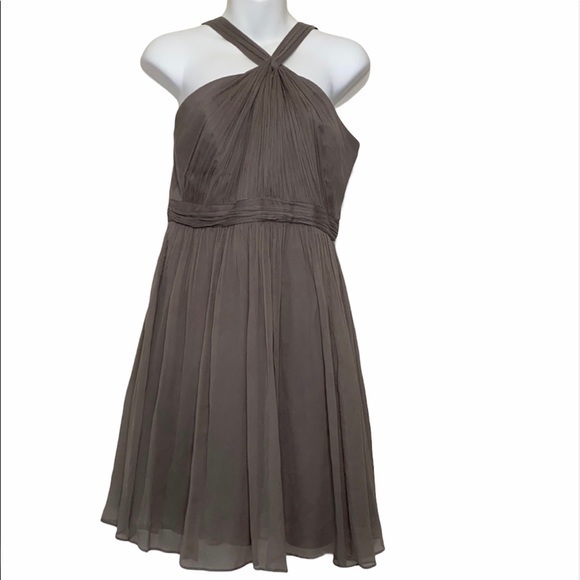 J Crew Halter Taupe Dress Size 8Petite - Picture 1 of 11